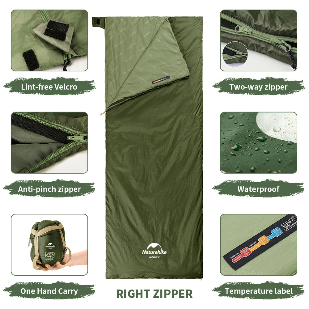 Naturehike Sleeping Bag Ultralight LW180 Waterproof Cotton