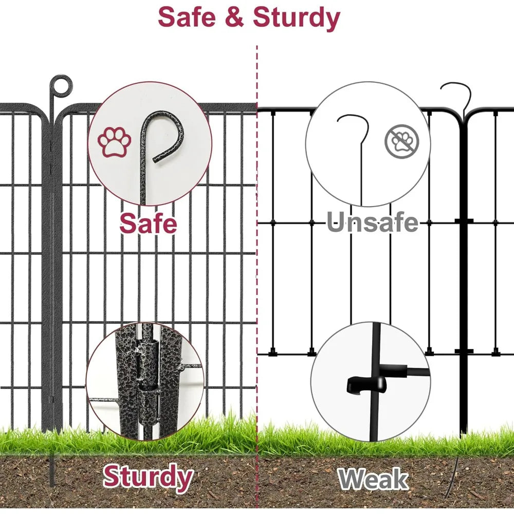 Dog Playpen Outdoor Dog Fence for Yard 32 Inch 20 Panels Anti-Rust Portable Pet Fence for Dogs
