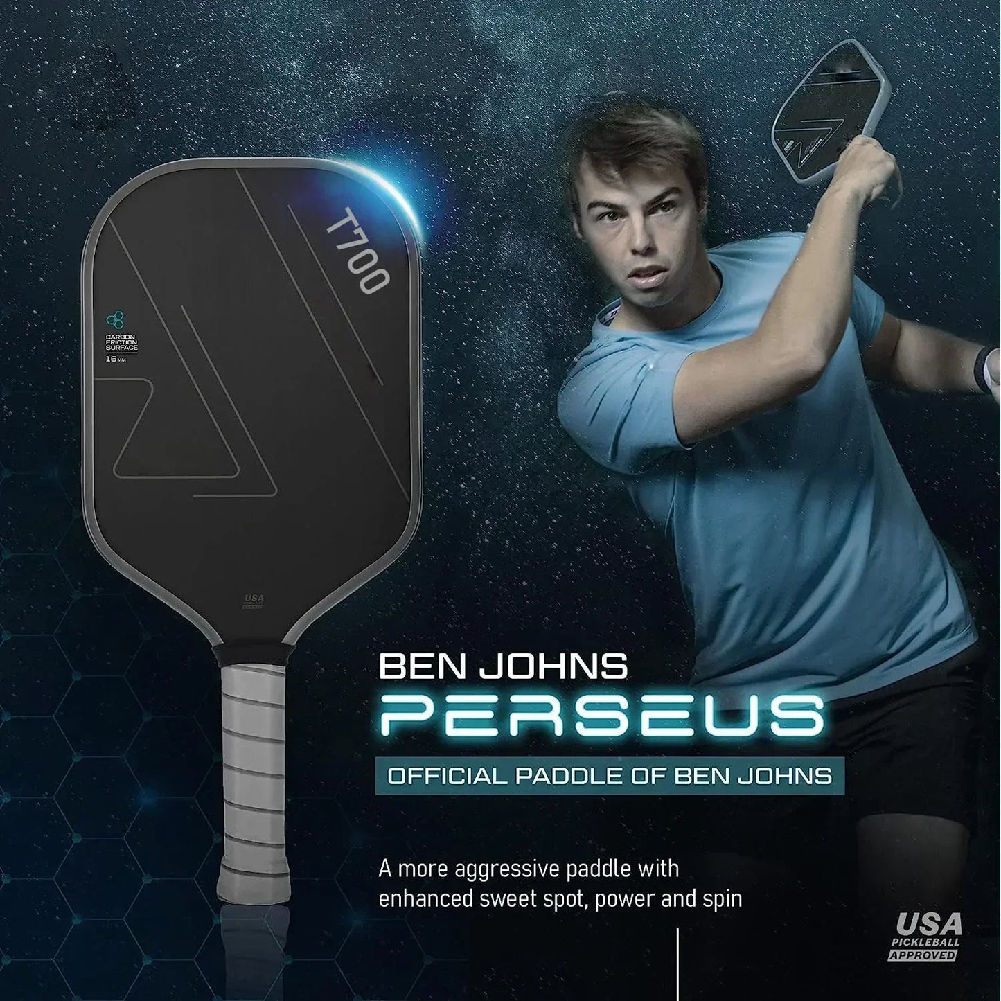 T700 Thermoformed Unibody Raw Carbon Fiber Pickleball Paddle