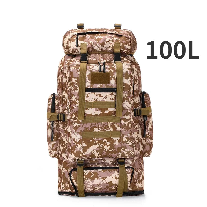 80L/100L Mountaineering Bag Tactical Backpack for Outdoors