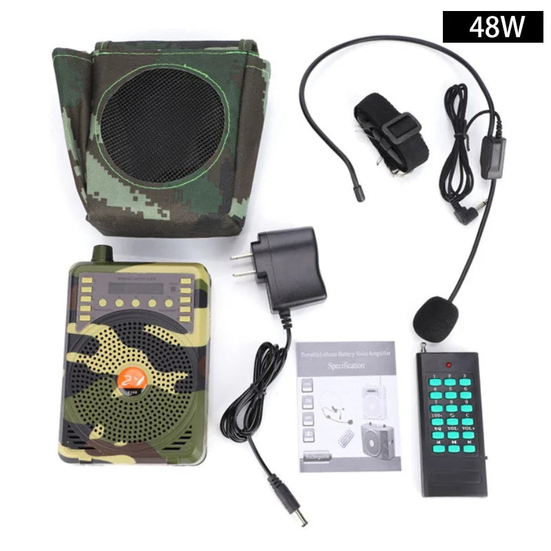 Multi-Function 48W Hunting Bait Calling Speaker Kit Loudspeaker