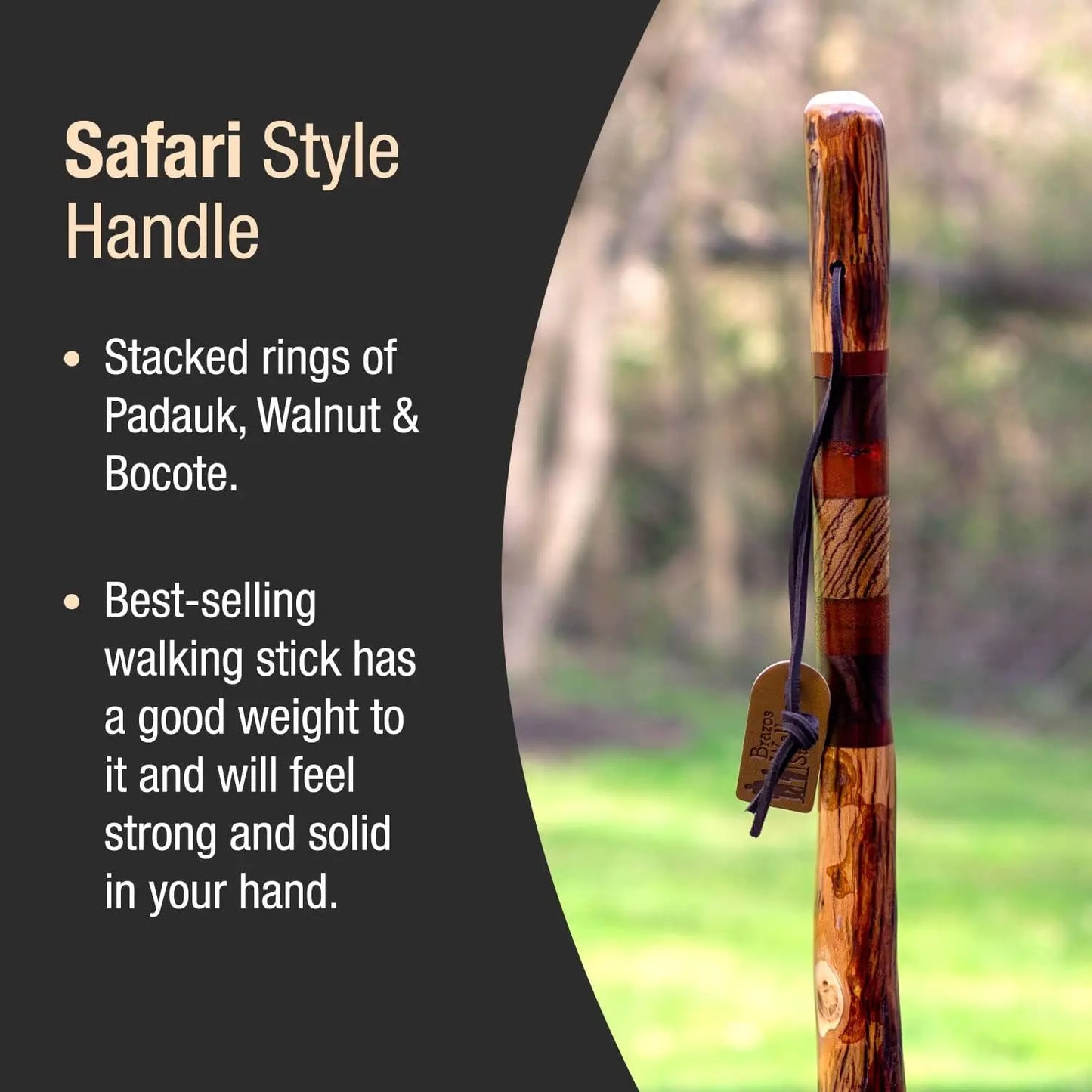Handcrafted Rustic Wood Walking Stick for Outdoor Adventures