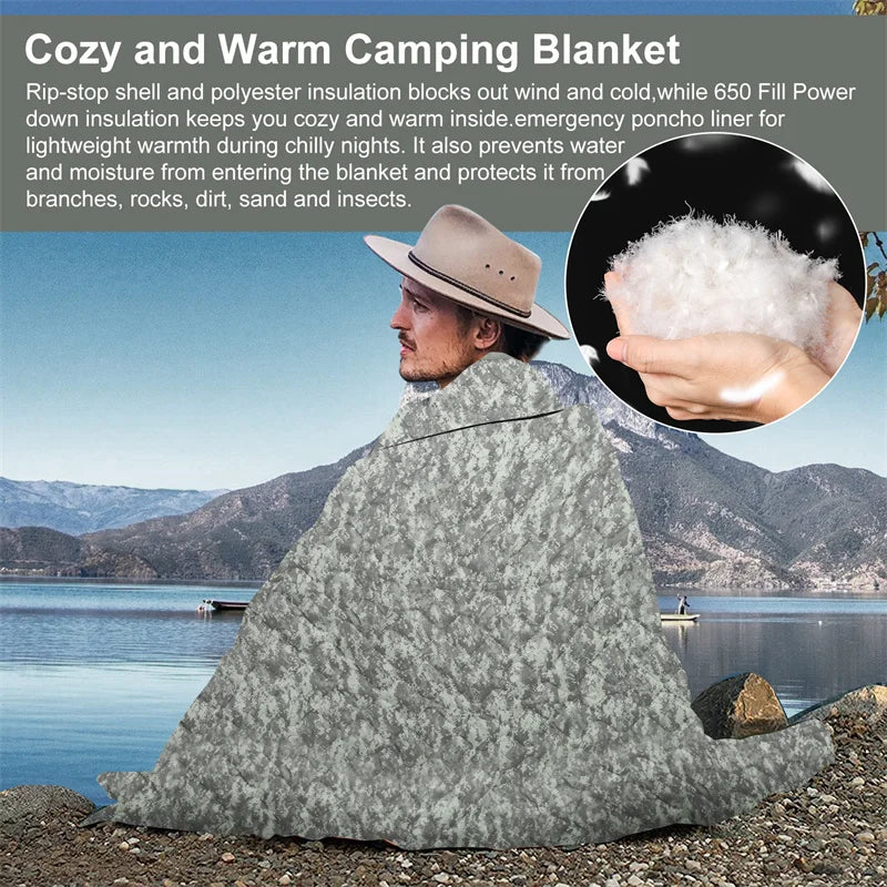 Military Army Camping Blanket Tactical Woobie Poncho Liner
