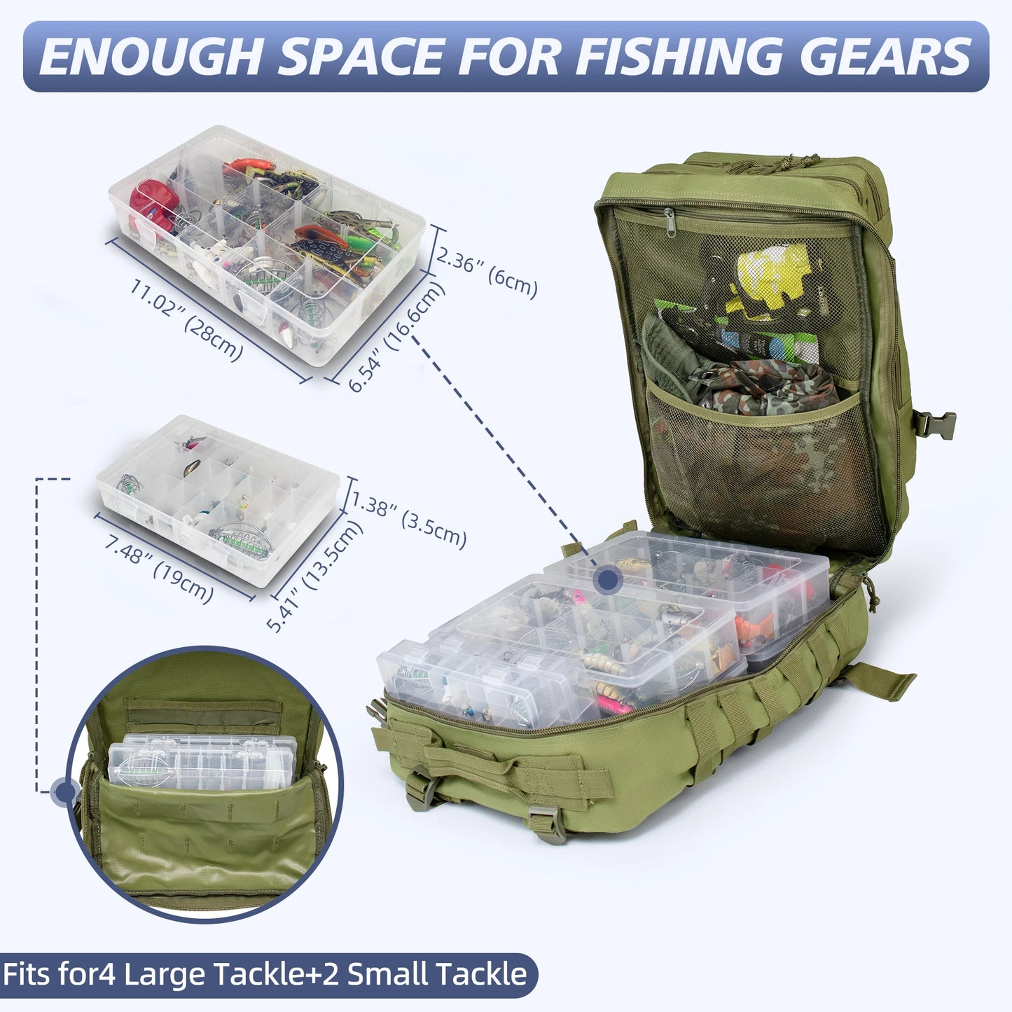 45L Fishing Hunting Bag Tactical Backpack Men's Travel Rucksack