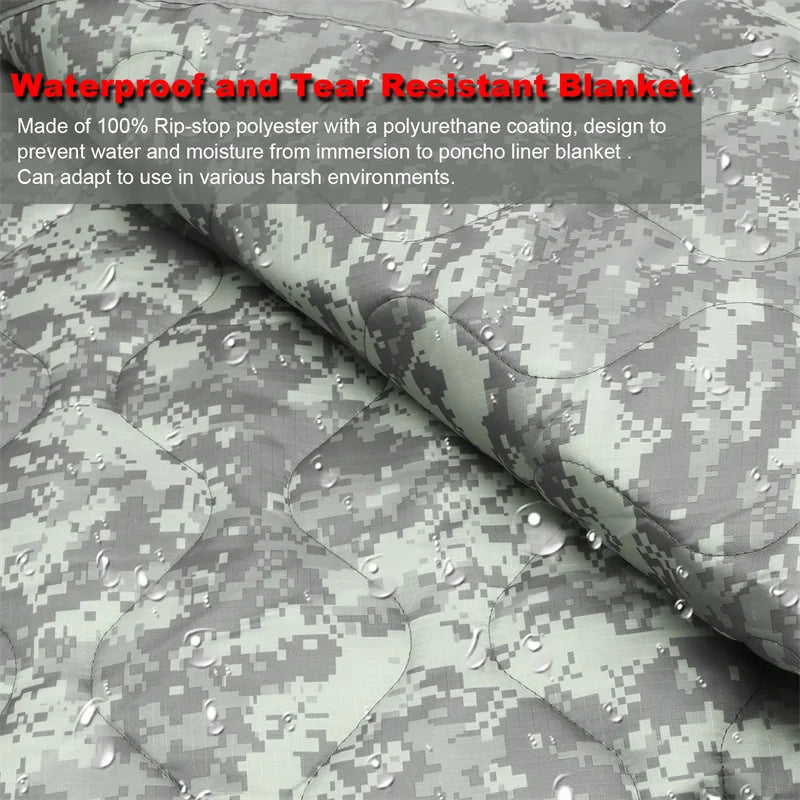 Military Army Camping Blanket Tactical Woobie Poncho Liner