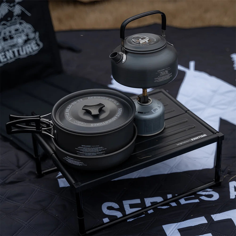 3Pcs/Set Camping Cookware Set Aluminum Alloy Portable Cookware Kit