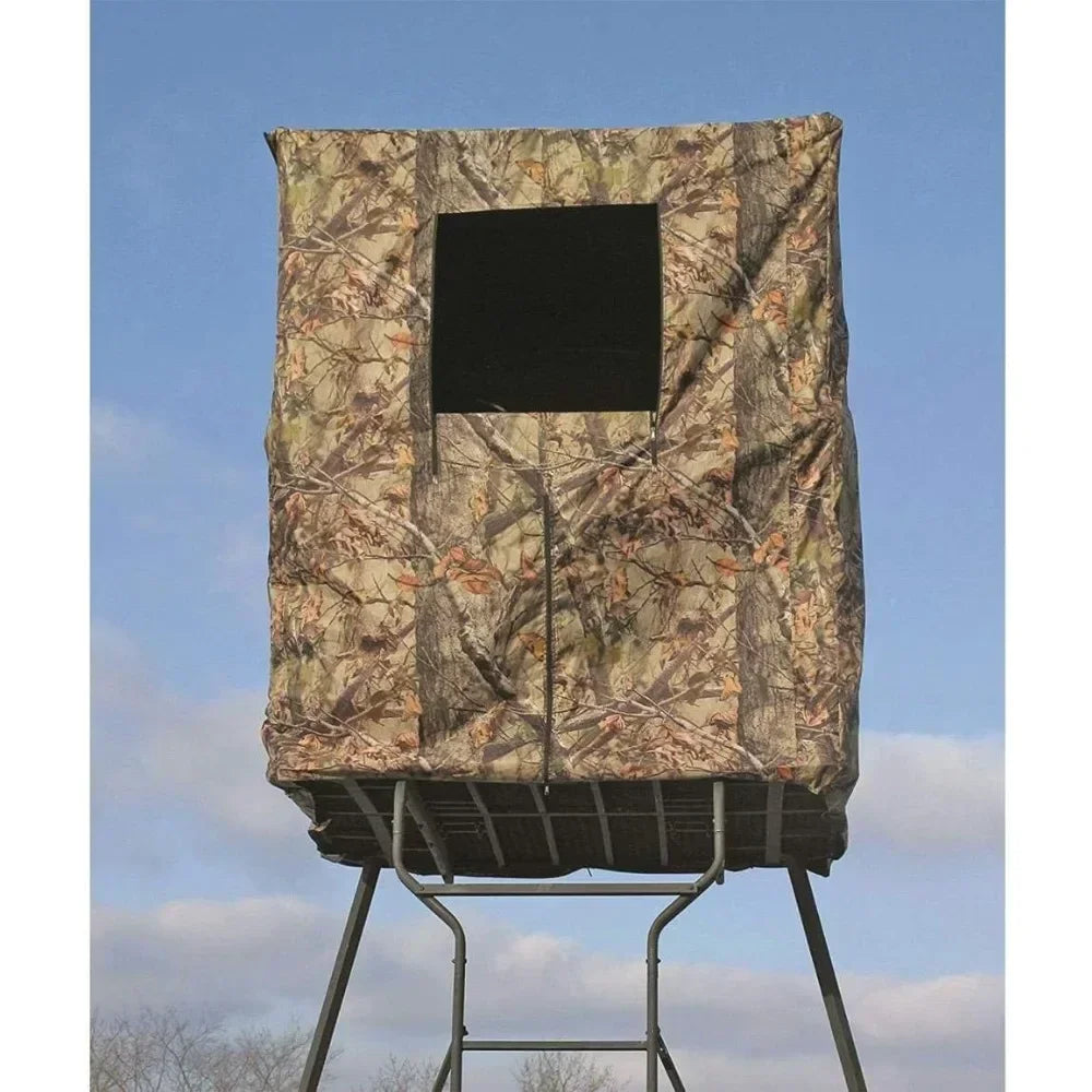 Elevated Deer Hunting Blind Camo Tent for Tower Stand 2 Person Weather-Resistant