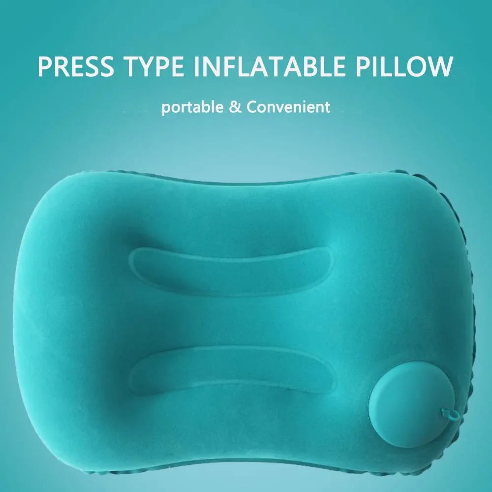 Camping Inflatable Pillow Outdoor Portable Lightweight Soft Car Pillow for Neck and Lumbar Support