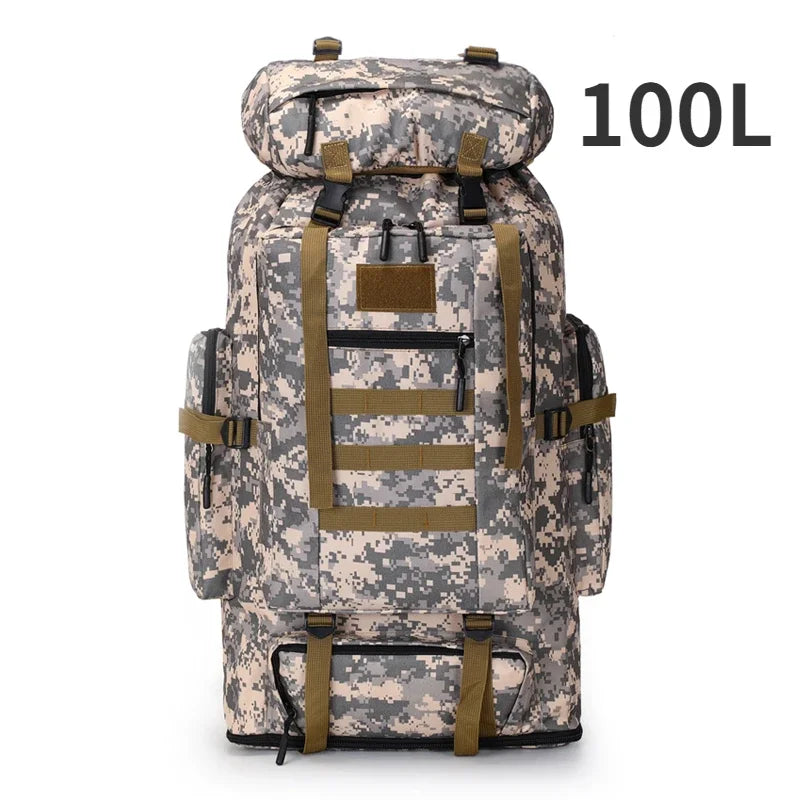 80L/100L Mountaineering Bag Tactical Backpack for Outdoors