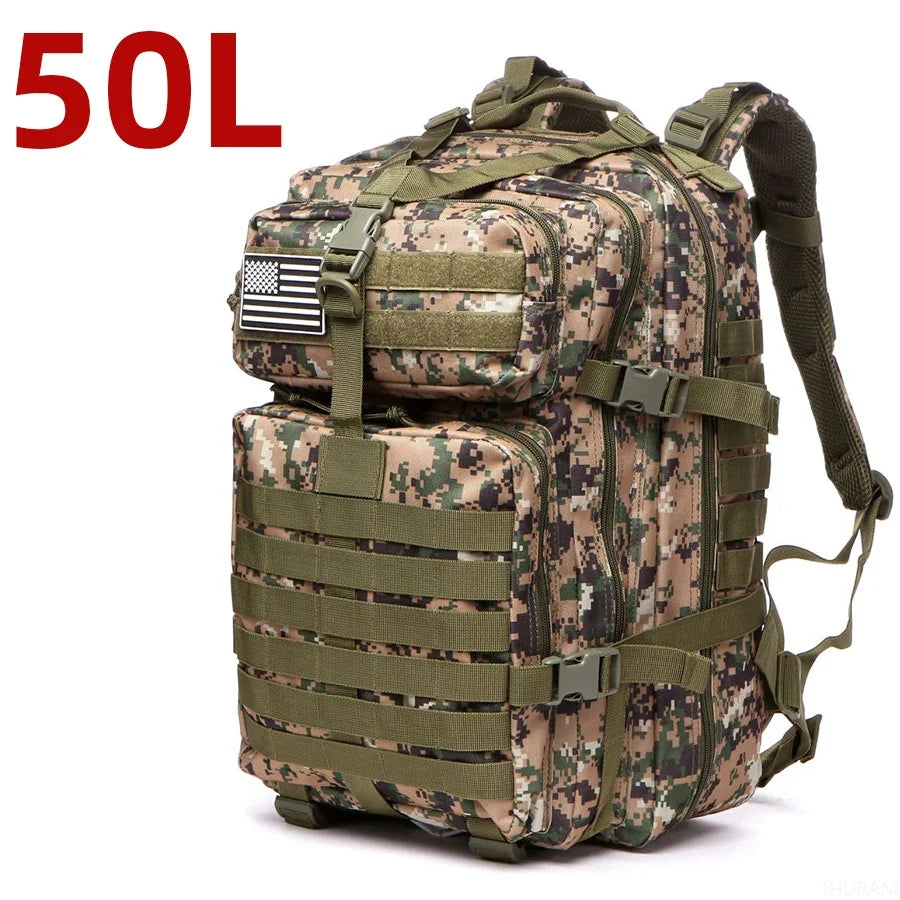 25L/50L Sturdy Nylon Waterproof Tactical Sports Bag Backpack