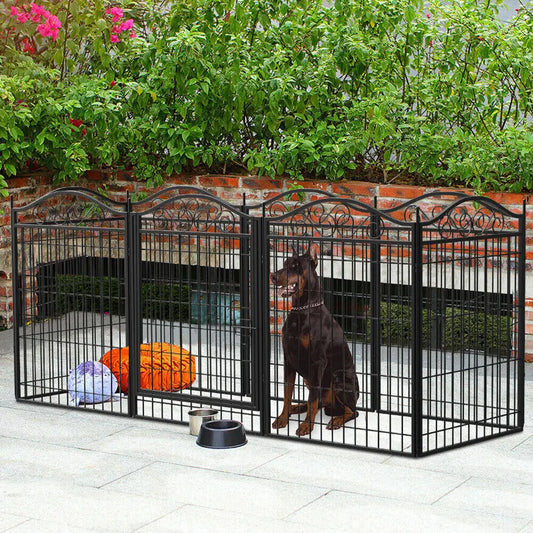 Dog Playpen 8 Panels 32 Inch Height Heavy Duty Folding Indoor Outdoor Anti Rust Exercise Fence Portable