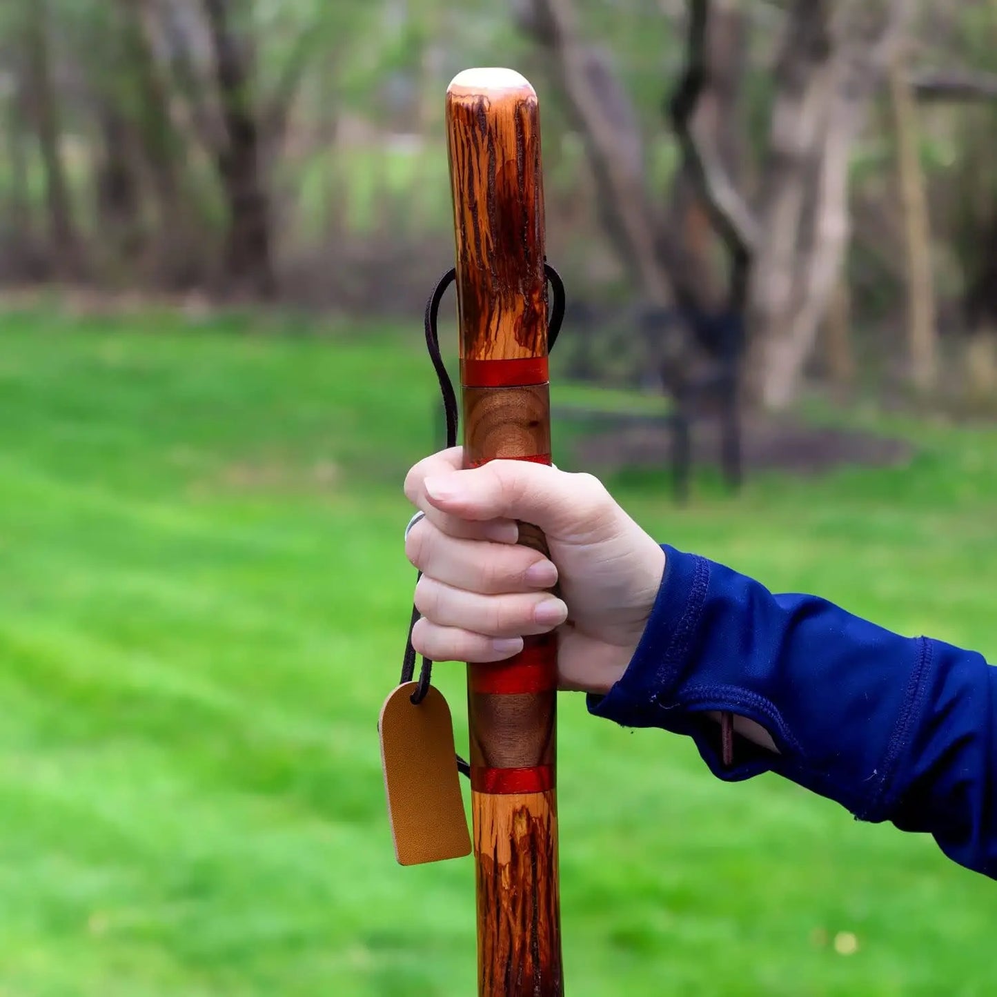 Handcrafted Rustic Wood Walking Stick for Outdoor Adventures
