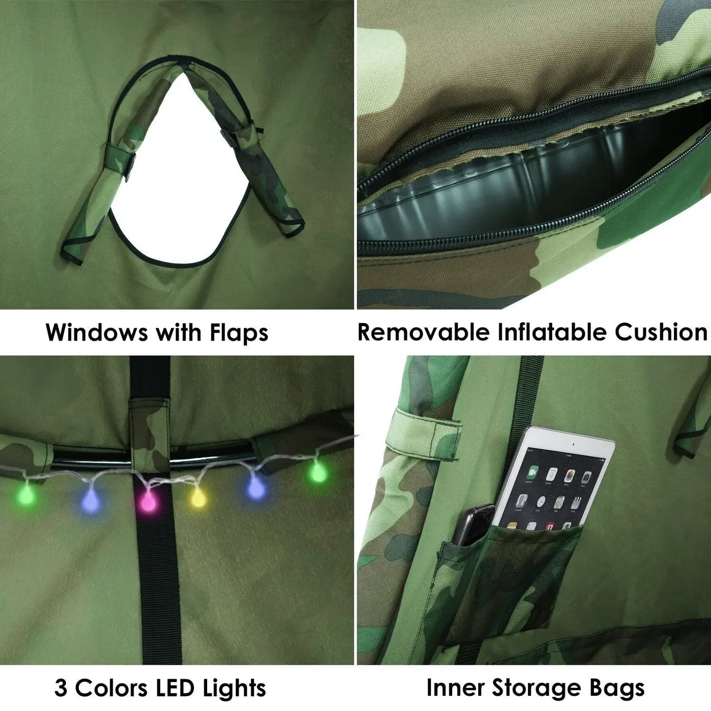 Hanging Tree Tent Indoor Outdoor Waterproof Ceiling Pod Portable Hang Out Huggle Pod Play Tent with Light String