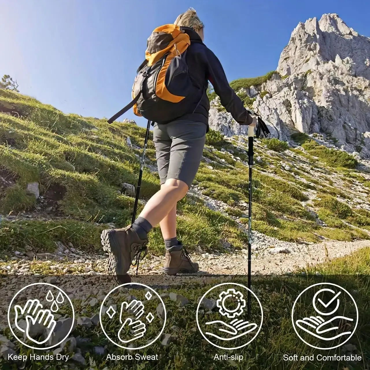 Collapsible Lightweight Trekking Poles for Hiking Sticks