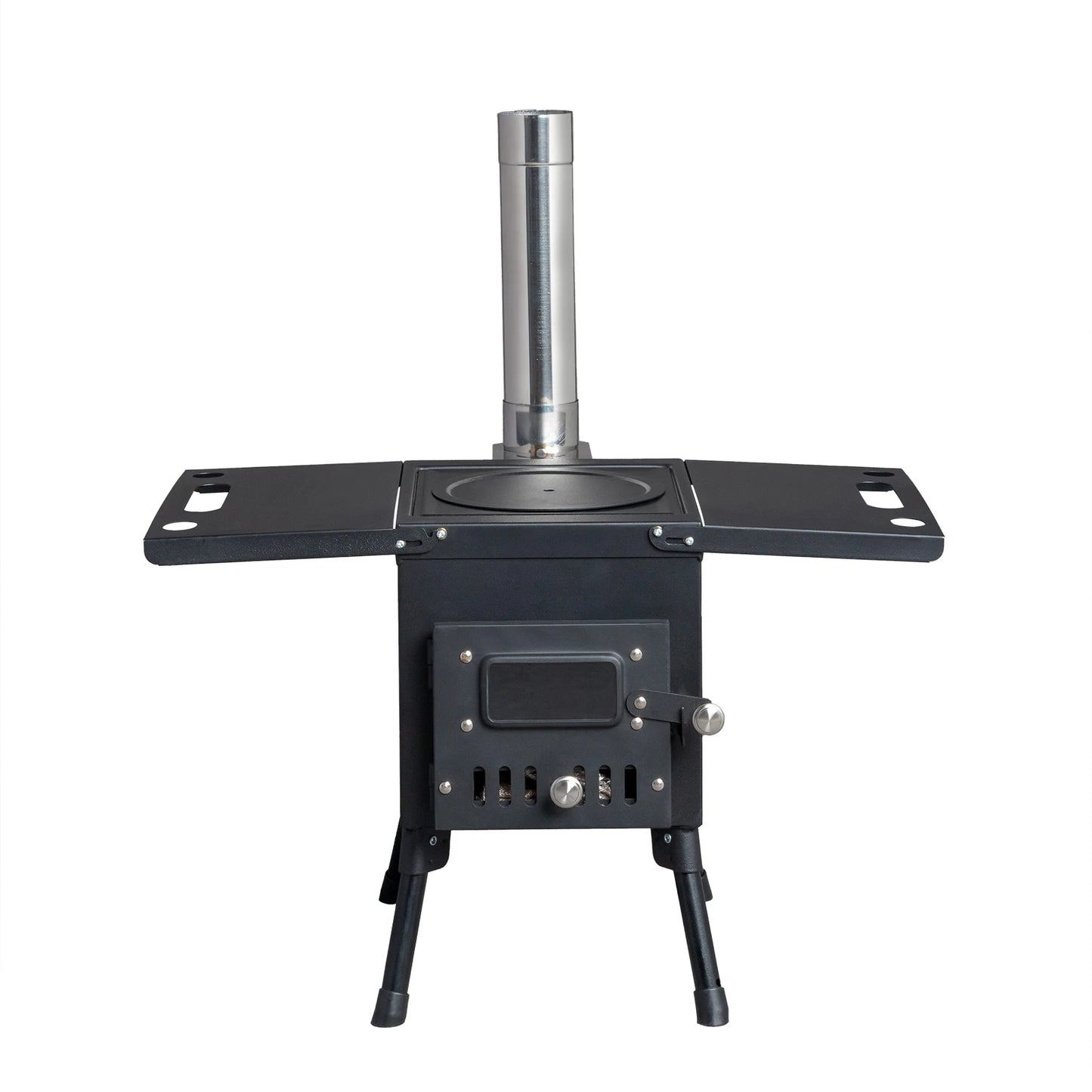 Wood Camping Stove Black 57.5*31*37cm for Outdoor Use