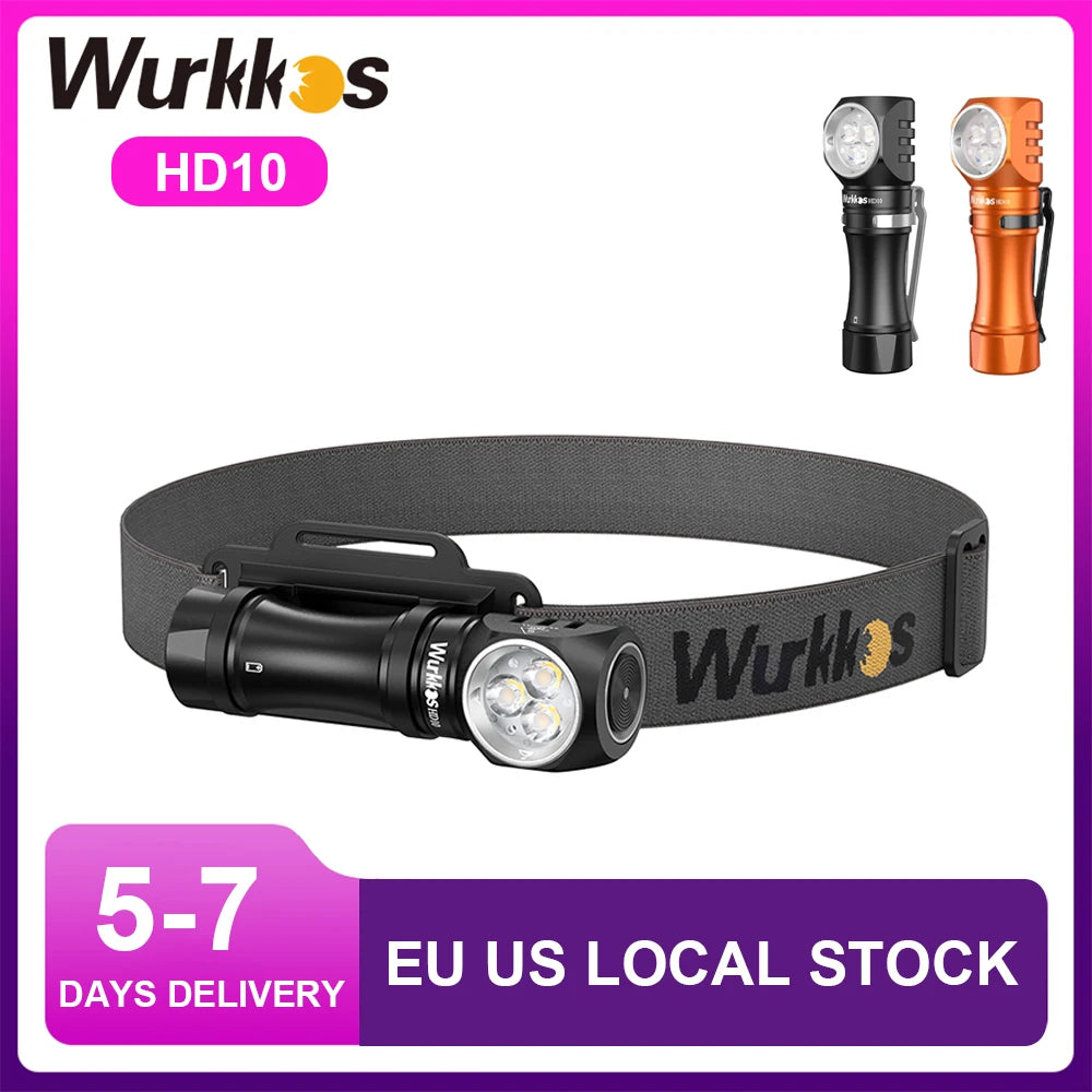 Wurkkos HD10 Headlamp Rechargeable Mini EDC 1200Lm Torch