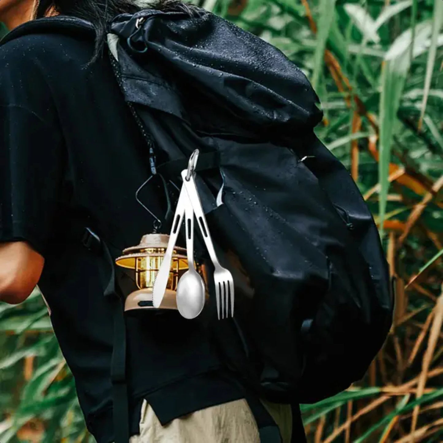 Camping Cutlery Set Spoon Fork Set Flatware Hiking Travel Party