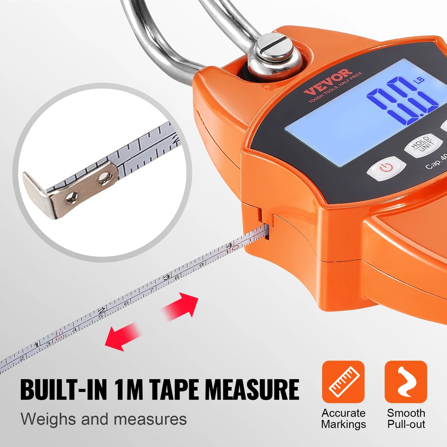 VEVOR 300/400 kg Digital Crane Scale Heavy Duty Hanging Scale