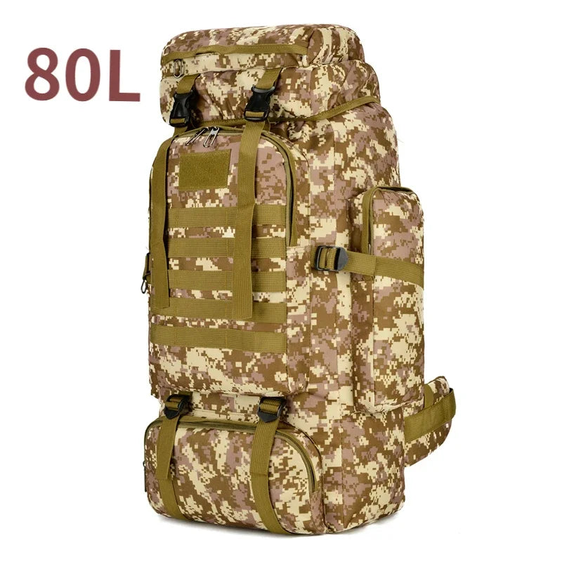 80L/100L Mountaineering Bag Tactical Backpack for Outdoors