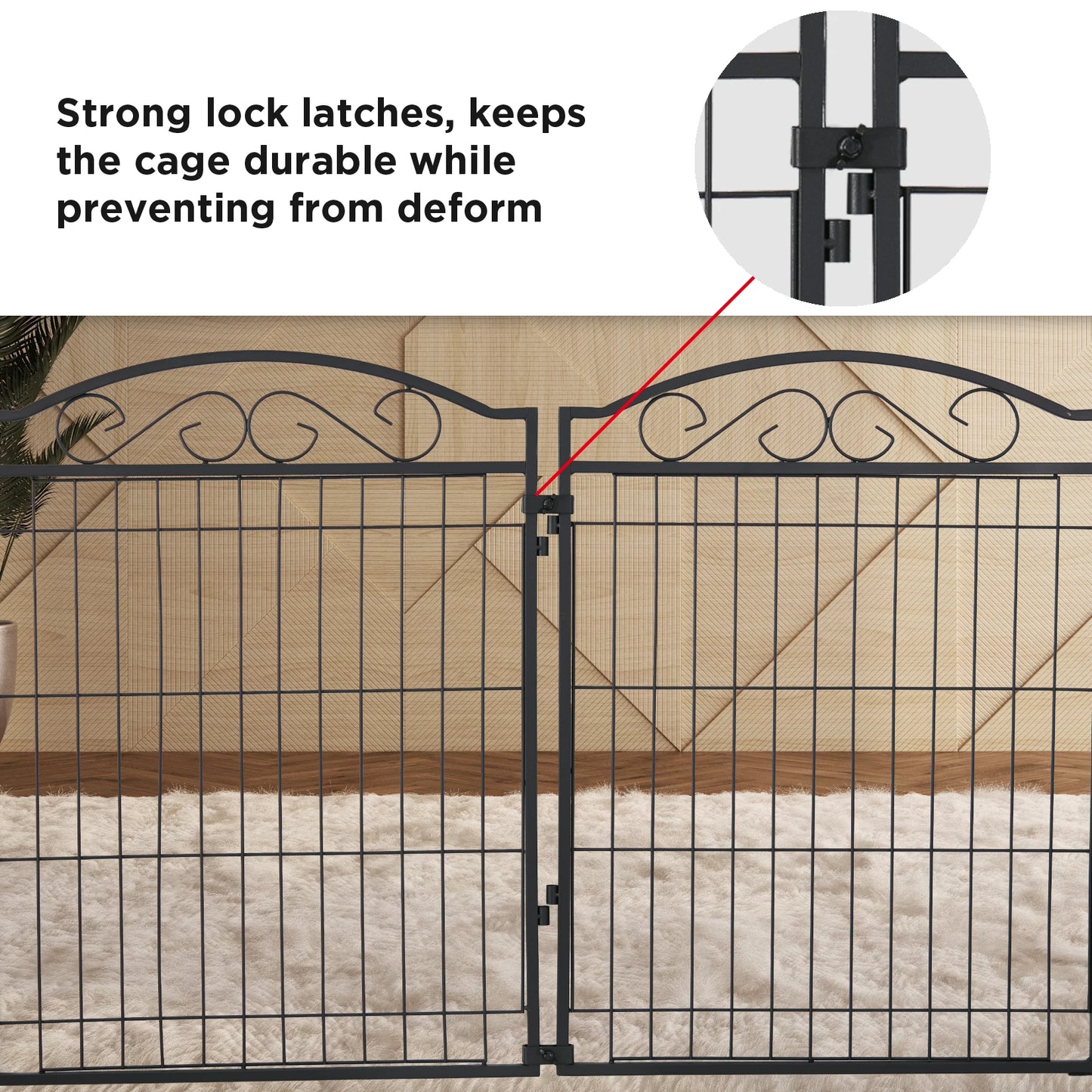Dog Playpen 8 Panels 32 Inch Height Heavy Duty Folding Indoor Outdoor Anti Rust Exercise Fence Portable