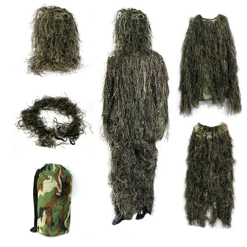 Camouflage Clothing 3D Withered Grass Ghillie Suit 5 PCS