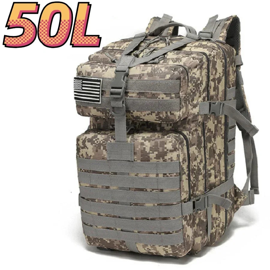 30L/50L 1000D Nylon Waterproof Trekking Fishing Backpack
