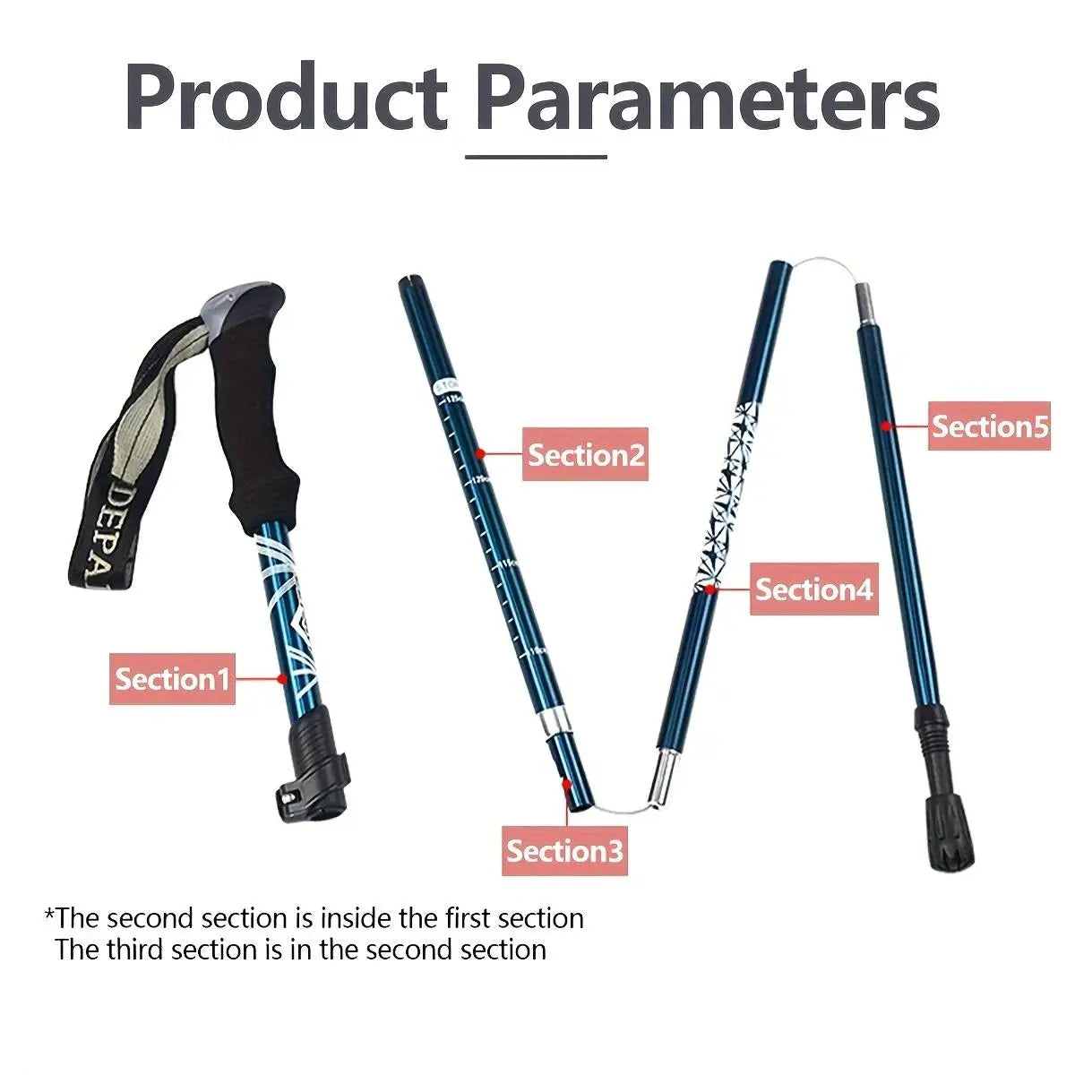 Collapsible Lightweight Trekking Poles for Hiking Sticks