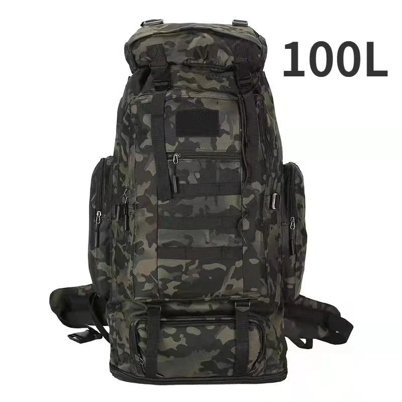 80L/100L Mountaineering Bag Tactical Backpack for Outdoors