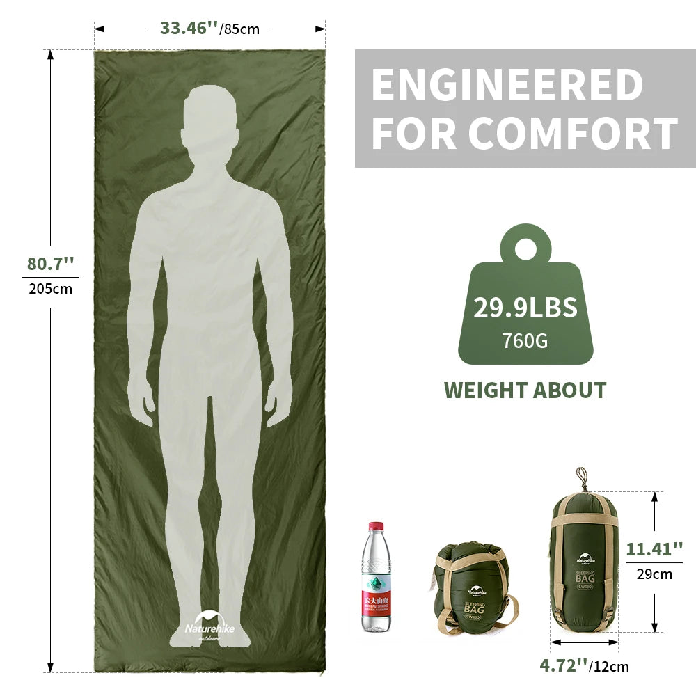Naturehike Sleeping Bag Ultralight LW180 Waterproof Cotton