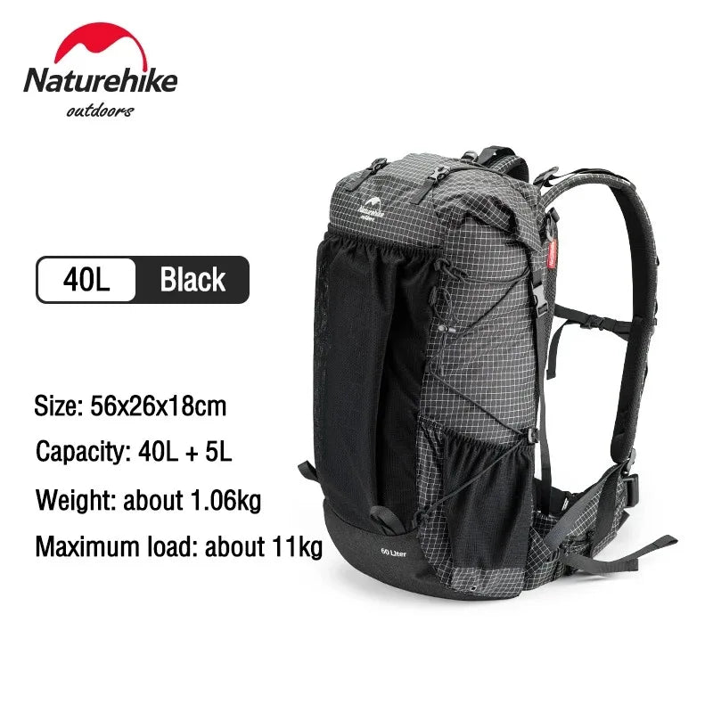 Naturehike Hiking Backpack Outdoor Sports Bag 60+5L Waterproof