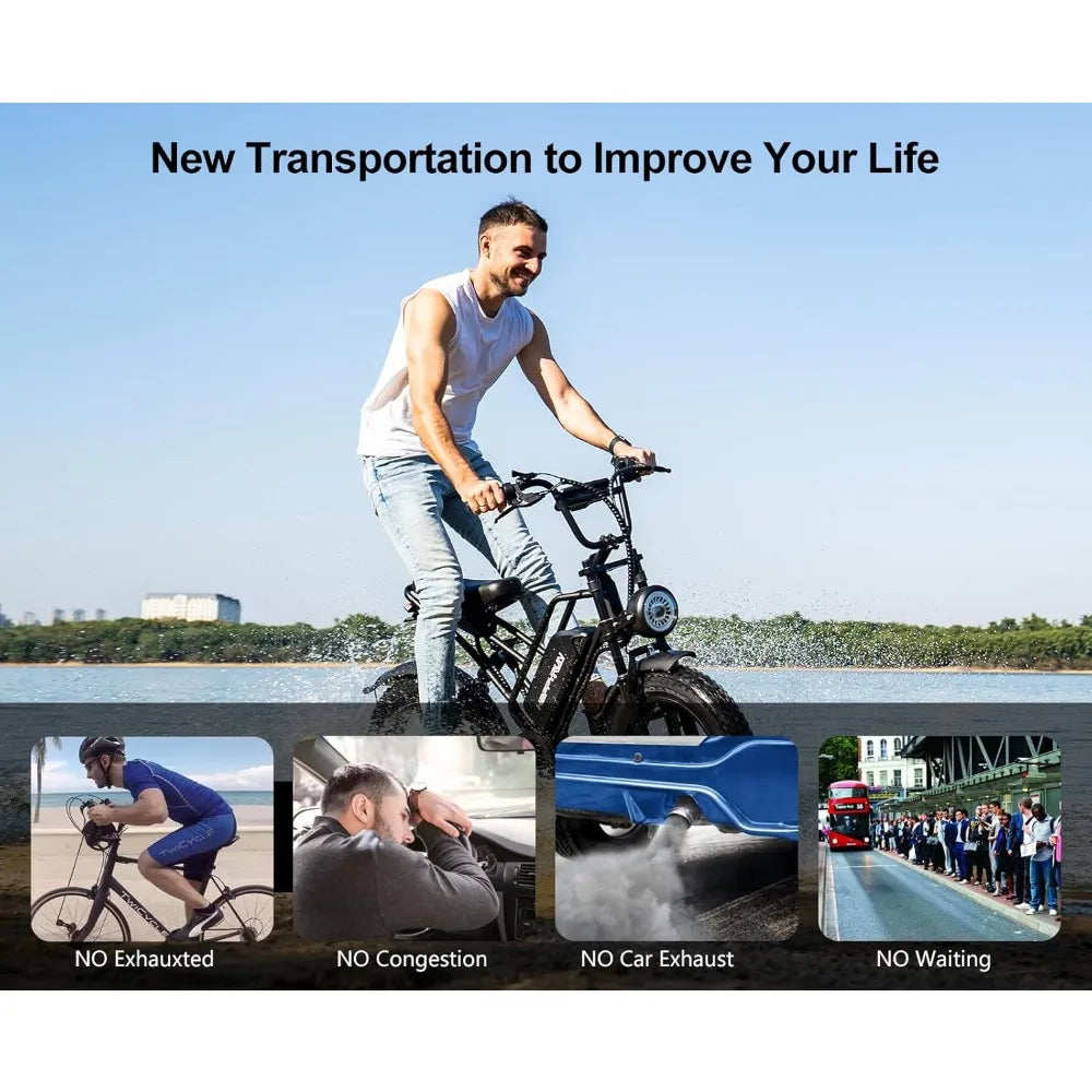 1500W Moped Style Electric Bike | Adult eBikes 32MPH