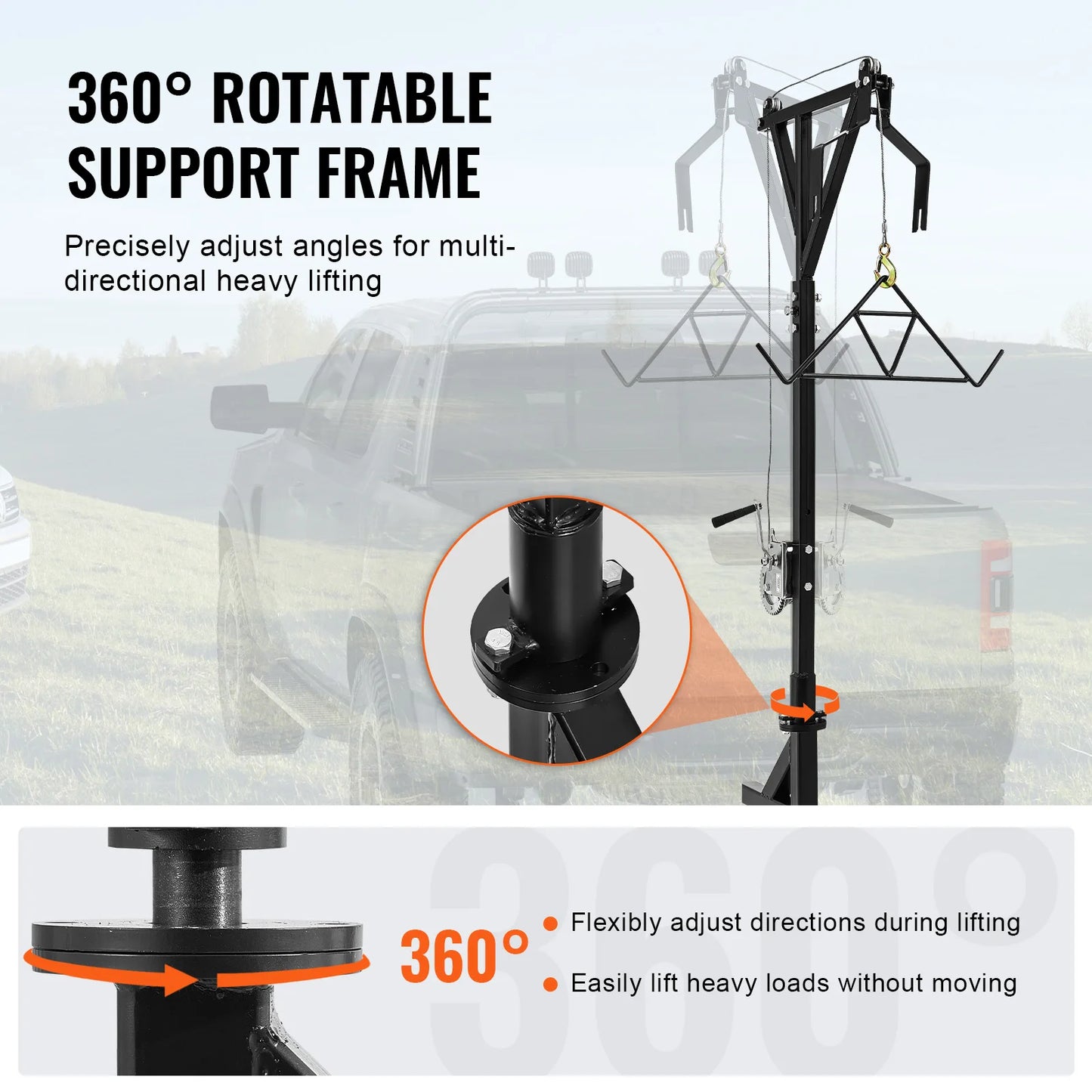 VEVOR 600 lbs Truck Hitch Cargo Game Hunting Deer Hoist