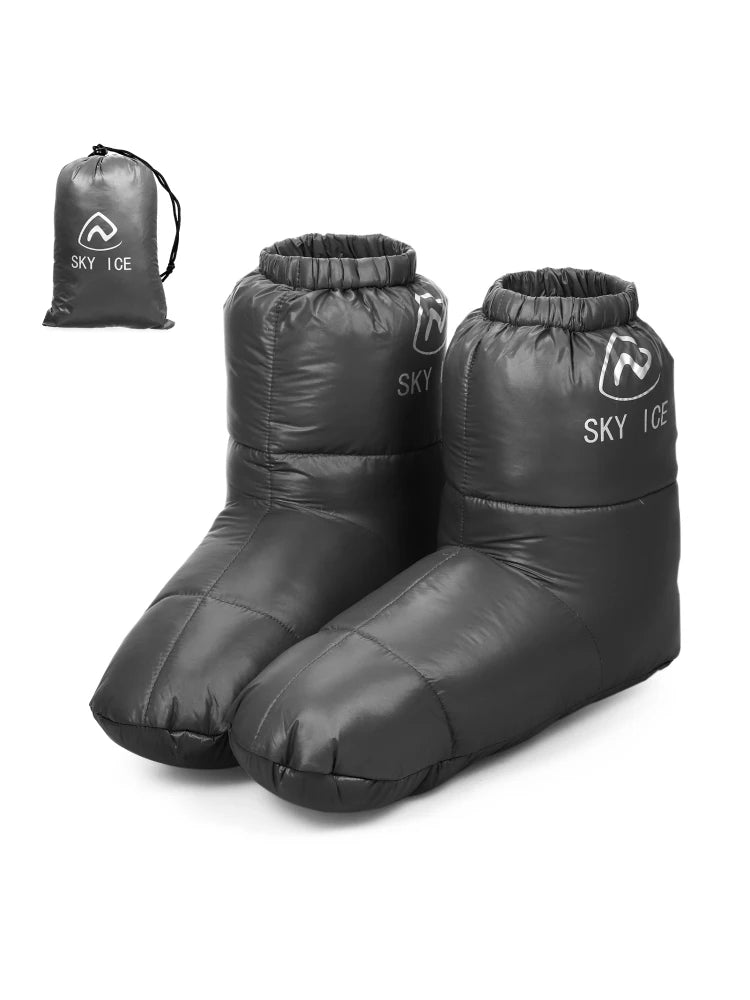 Winter Warm Duck Down Slippers Boots for Men Women