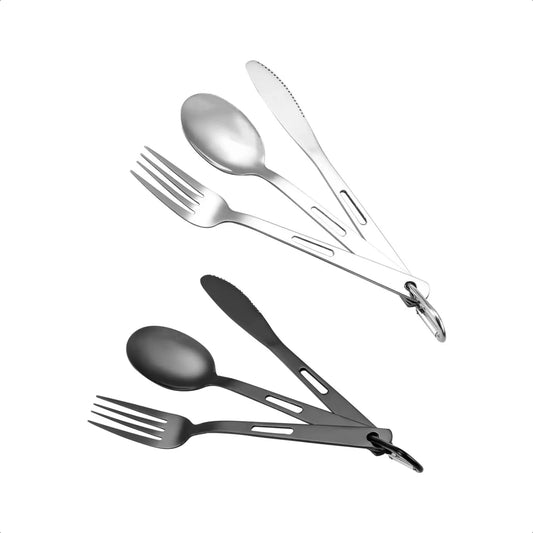 Camping Cutlery Set Spoon Fork Set Flatware For Hiking Travel Party