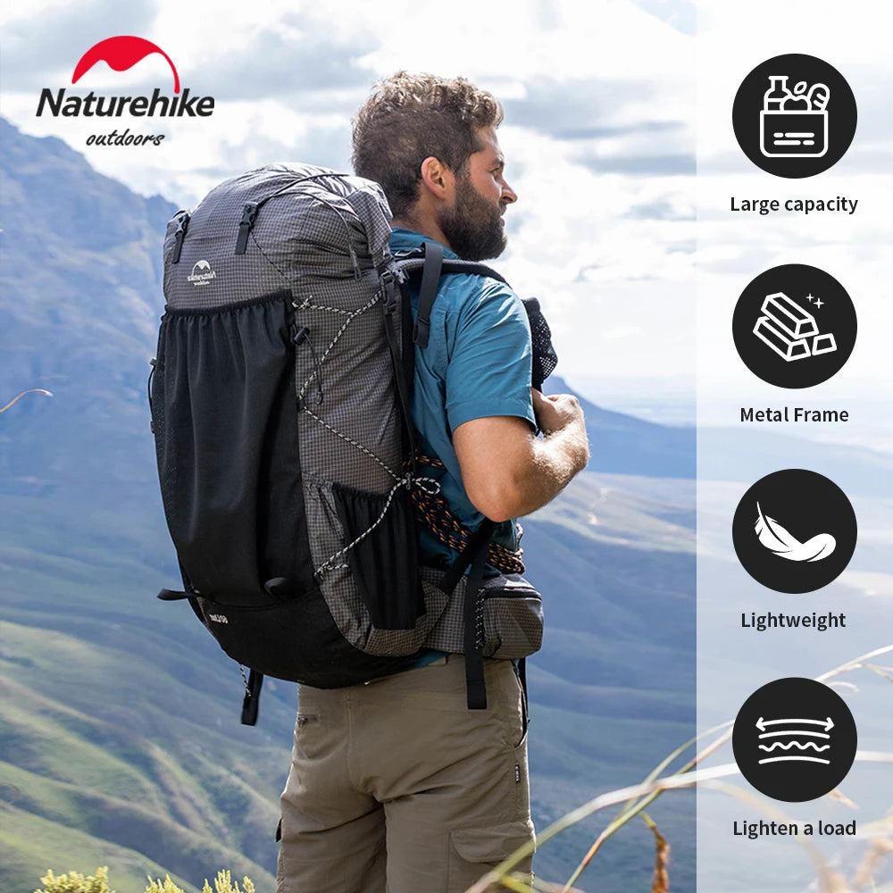 Naturehike Hiking Backpack Outdoor Sports Bag 60+5L Waterproof