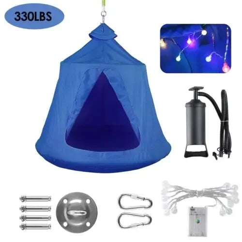 Hanging Tree Tent Indoor Outdoor Waterproof Ceiling Pod Portable Hang Out Huggle Pod Play Tent with Light String