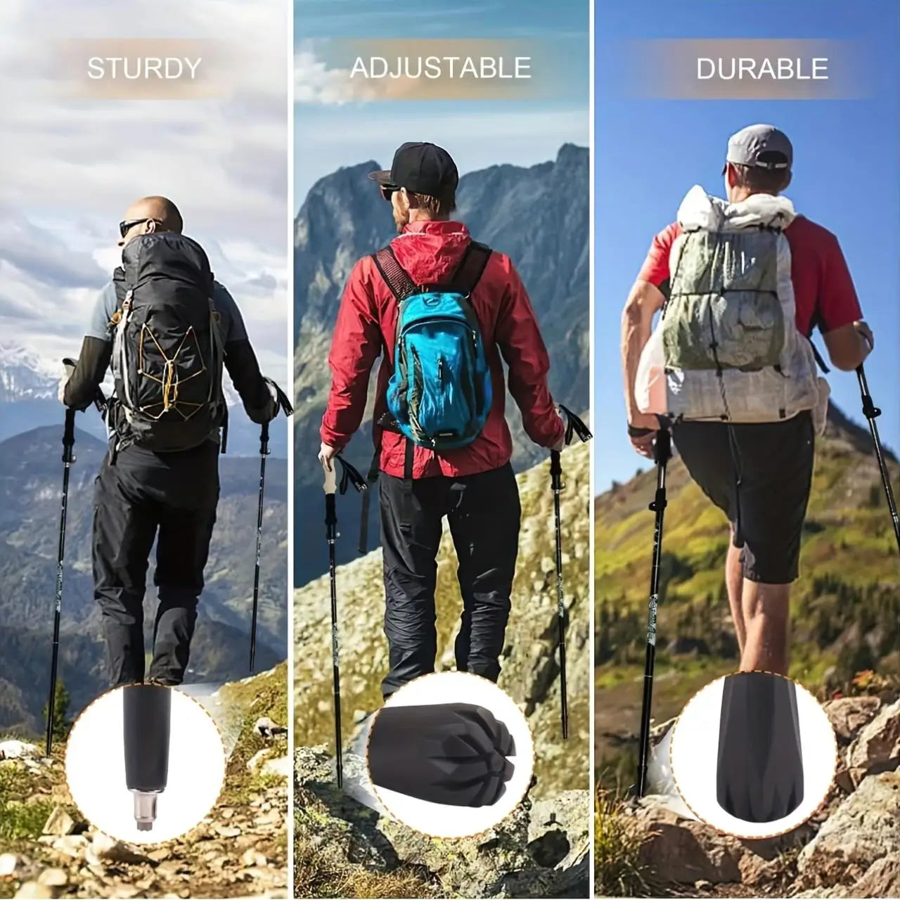 Collapsible Lightweight Trekking Poles for Hiking Sticks