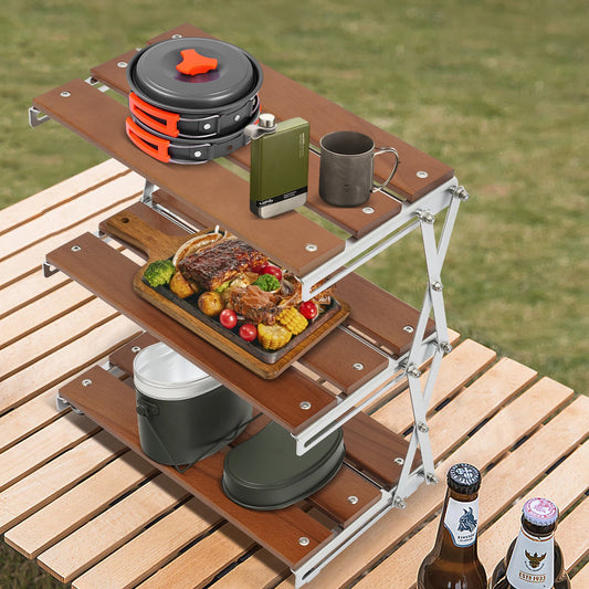 Outdoor Folding Storage Rack Bowl Tableware Storage for Camping