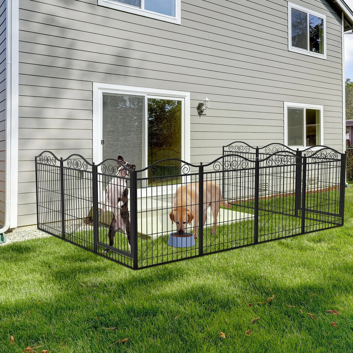 Dog Playpen 8 Panels 32 Inch Height Heavy Duty Folding Indoor Outdoor Anti Rust Exercise Fence Portable