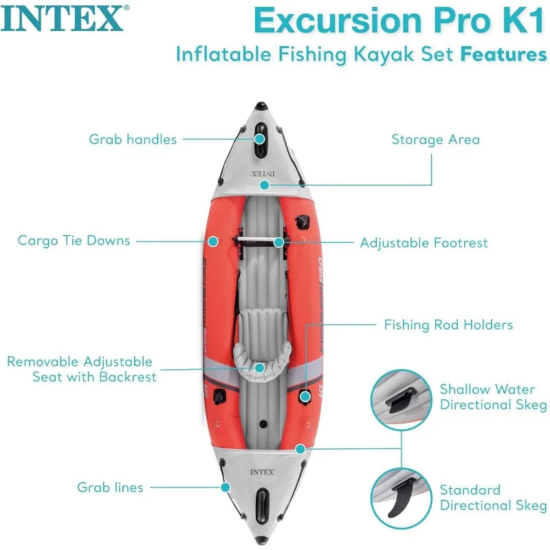 INTEX 68303EP Excursion Pro K1 Inflatable Kayak Set