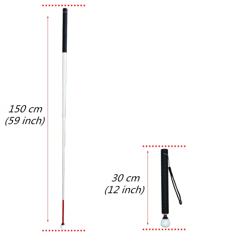7 Sections Telescopic Aluminum Guide Cane 150cm for Blind