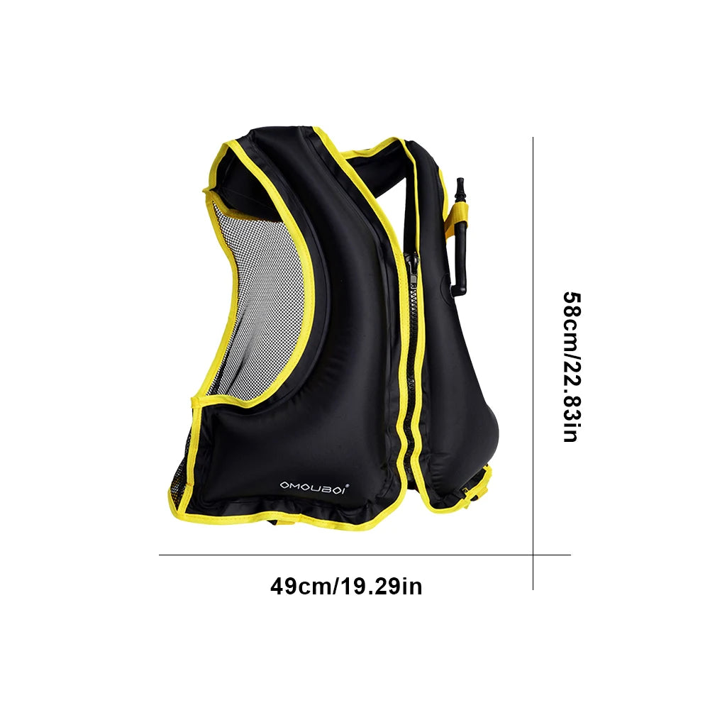 Inflatable Snorkeling Vest Breathable Life Vest for Water Sports