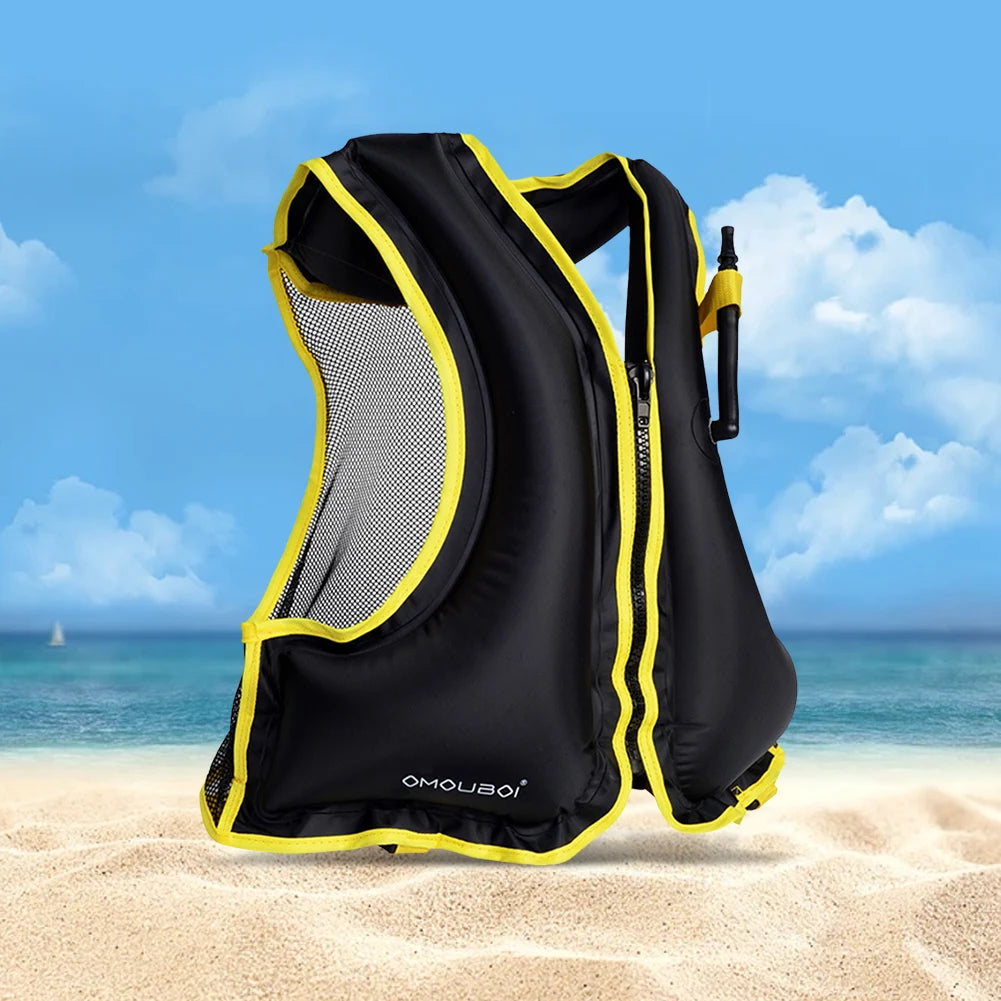 Inflatable Snorkeling Vest Breathable Life Vest for Water Sports