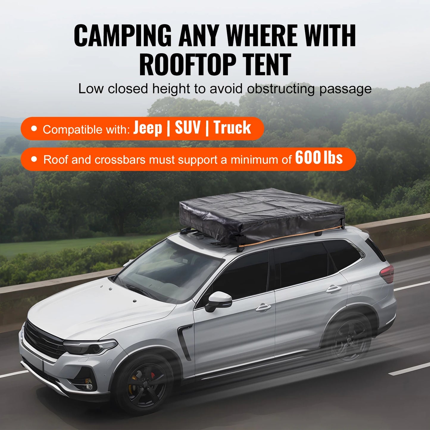 VEVOR Rooftop Tent Hardshell Folding Tent for Jeep SUV