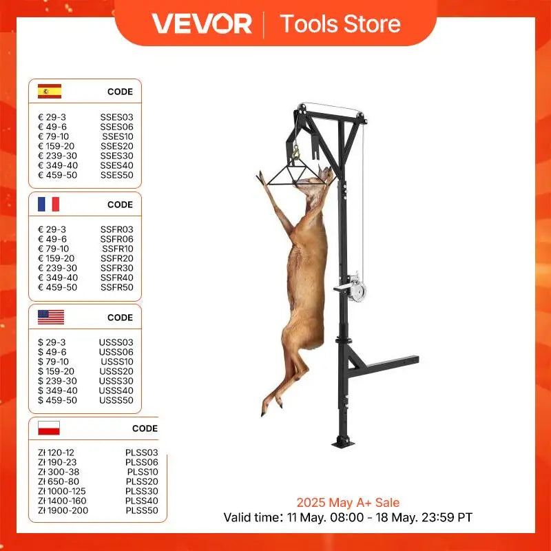 VEVOR 600 lbs Truck Hitch Cargo Game Hunting Deer Hoist
