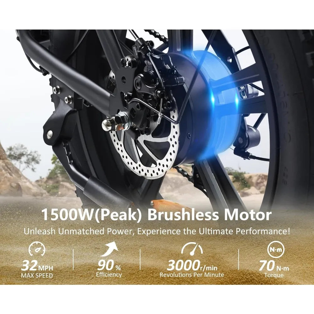 1500W Moped Style Electric Bike | Adult eBikes 32MPH
