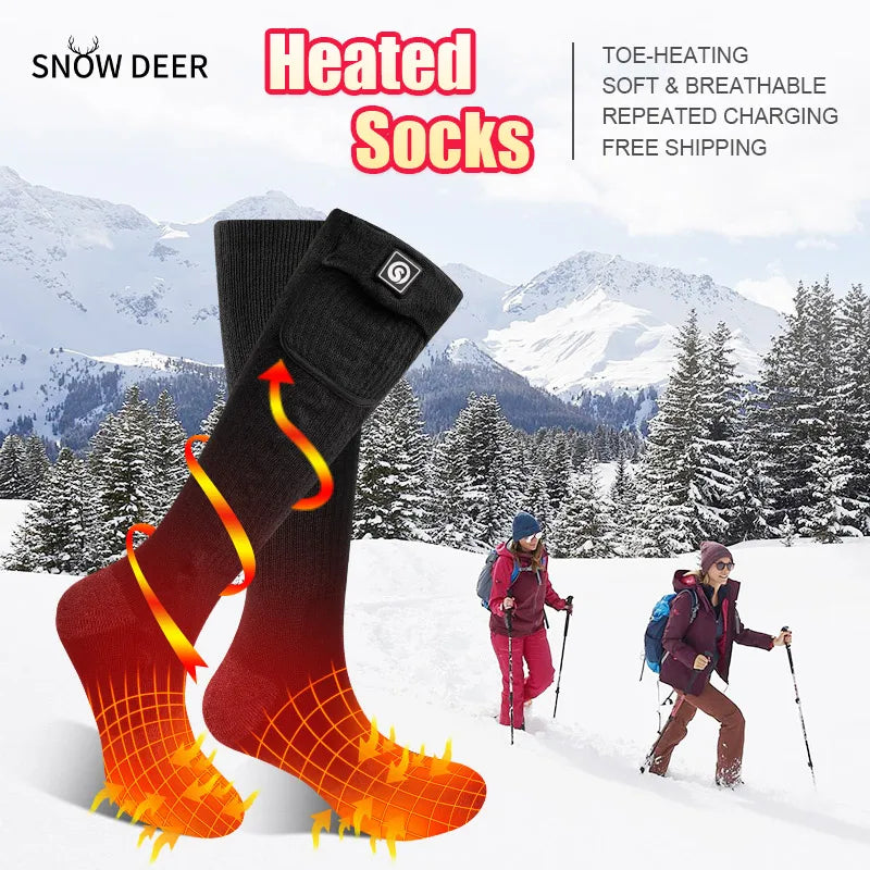 Snow Deer Winter Heated Sock Thermal Stockings Men Women