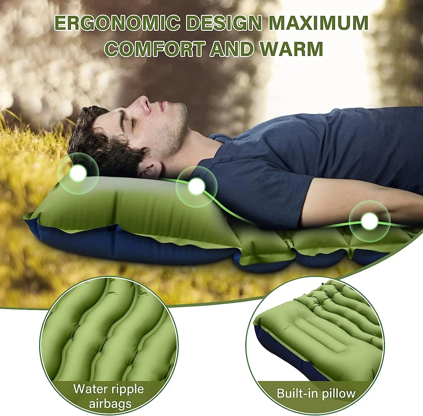 Outdoor Camping Super Thick 4-Inch Inflatable Sleeping Mat