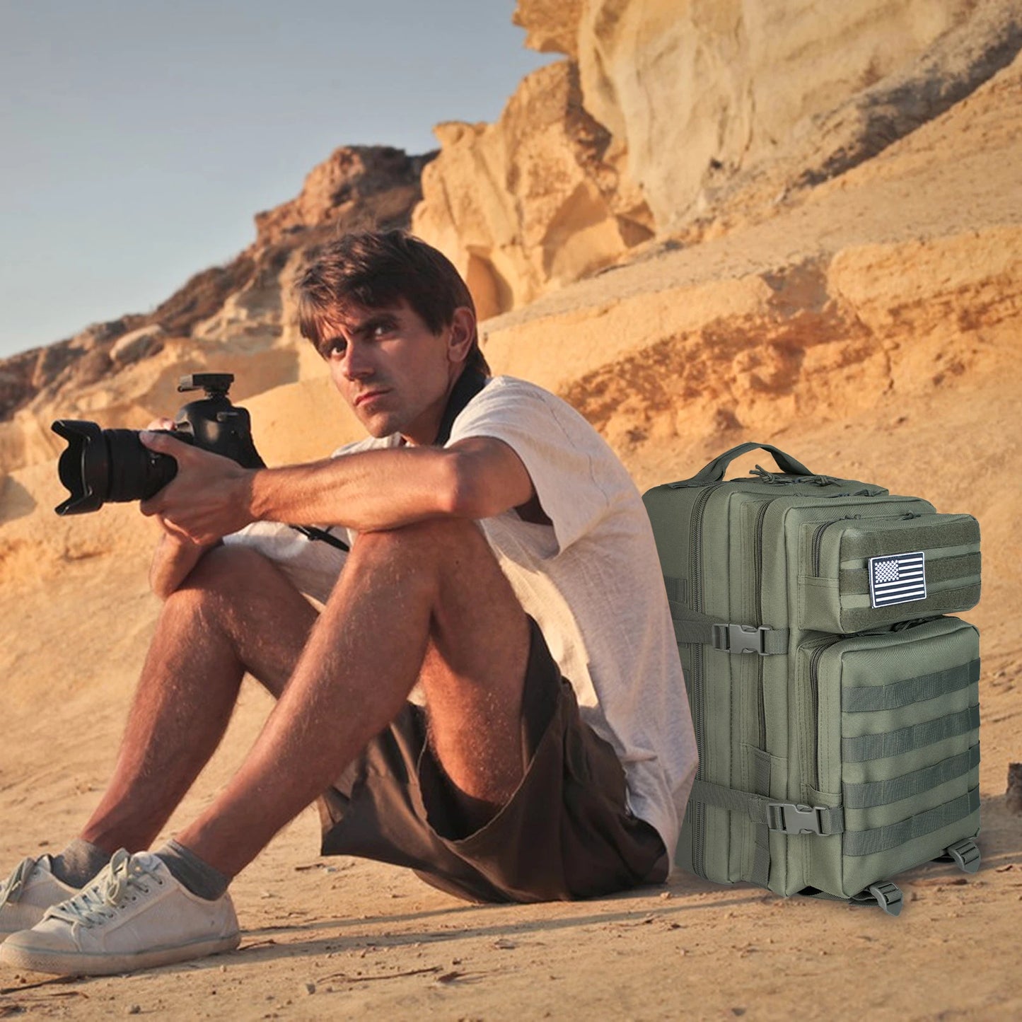 45L Large Tactical Backpack For Men Military Army Pack