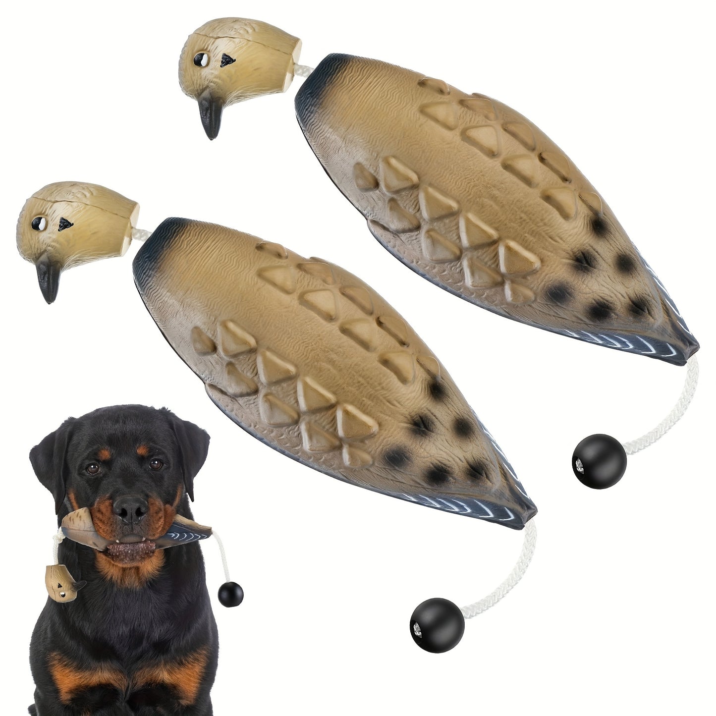 2pcs Hunting Dog Training Bumpers with Realistic Patterns